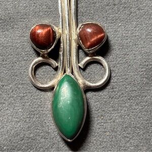 4 Stone Sterling Silver Pendant